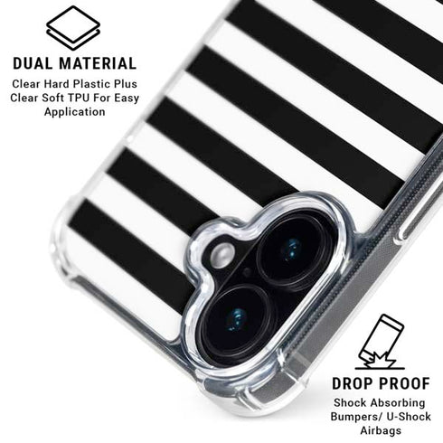 White and Black Stripes iPhone 16 Plus MagSafe Case