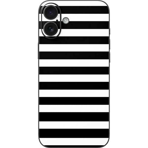 White and Black Stripes iPhone 16 Plus Skin