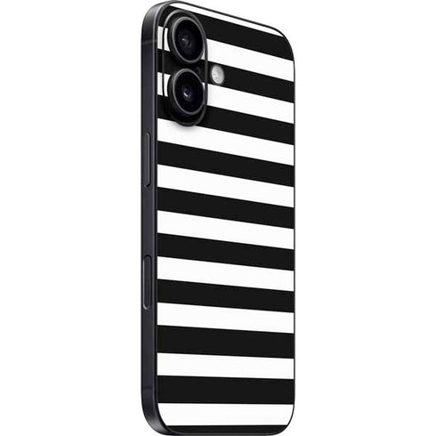 White and Black Stripes iPhone 16 Plus Skin