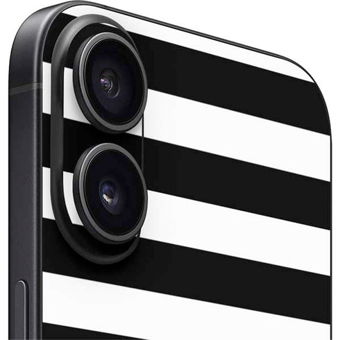 White and Black Stripes iPhone 16 Plus Skin