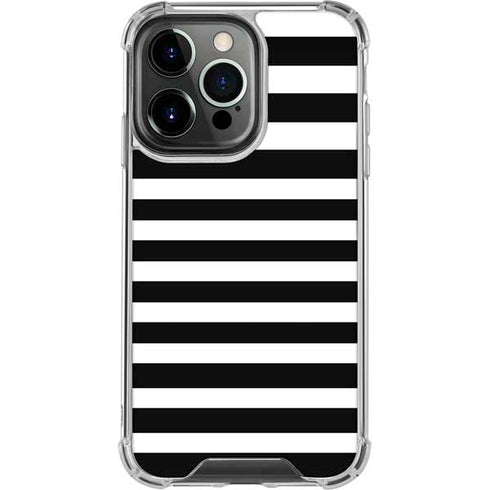 White and Black Stripes iPhone 16 Pro Clear Case