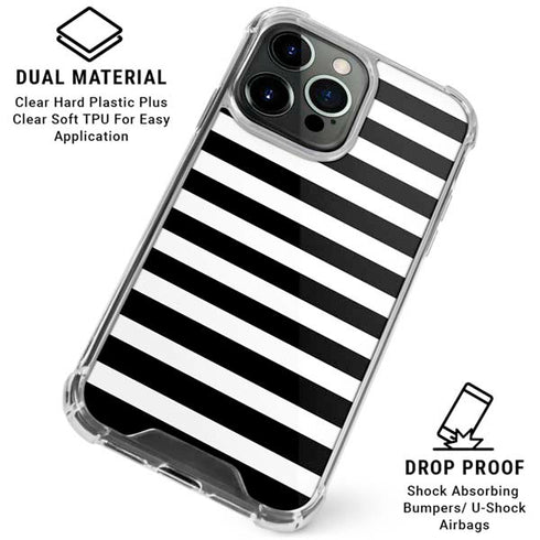 White and Black Stripes iPhone 16 Pro Clear Case