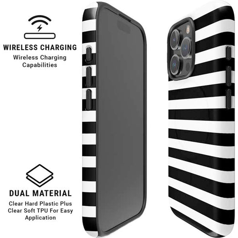 White and Black Stripes iPhone 16 Pro Magsafe Impact Case