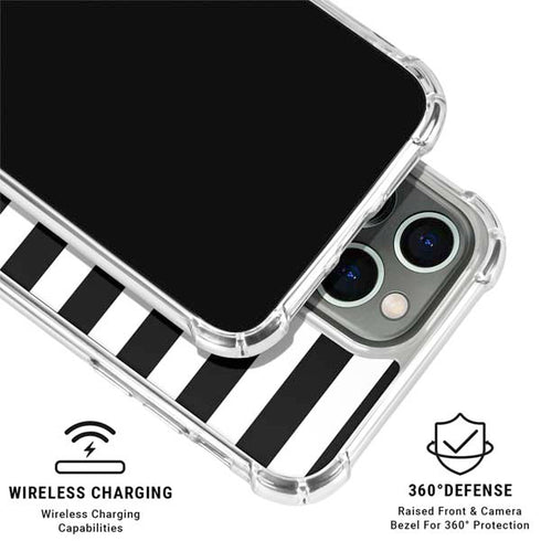 White and Black Stripes iPhone 16 Pro Max Clear Case