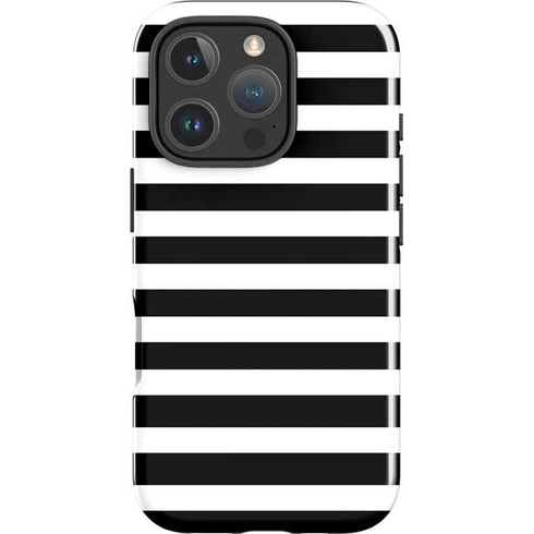 White and Black Stripes iPhone 16 Pro Max Impact Case