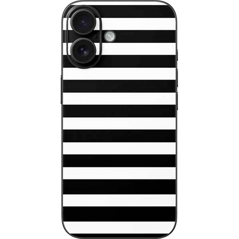 White and Black Stripes iPhone 16 Skin