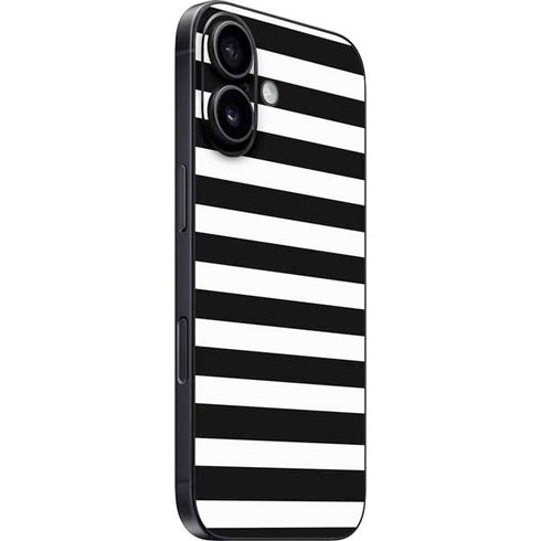 White and Black Stripes iPhone 16 Skin