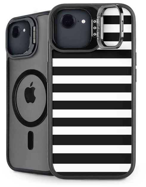White and Black Stripes iPhone 16e Kickstand Case