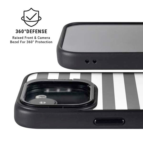 White and Black Stripes iPhone 16e Kickstand Case