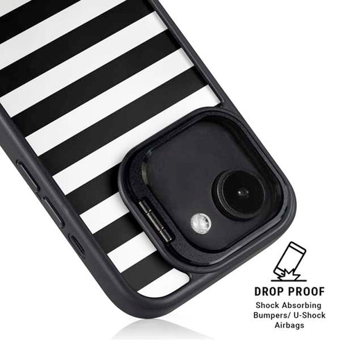 White and Black Stripes iPhone 16e Kickstand Case