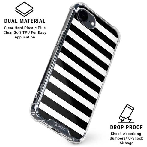 White and Black Stripes iPhone 16e Clear Case