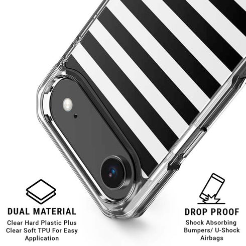White and Black Stripes iPhone 17 Air Clear Case