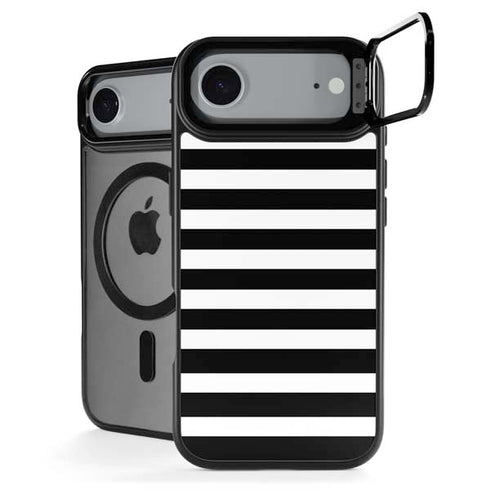 White and Black Stripes iPhone 17 Air Kickstand Case