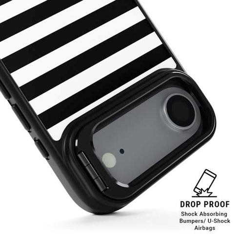 White and Black Stripes iPhone 17 Air Kickstand Case