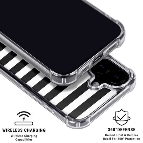 White and Black Stripes iPhone 17 Clear Case