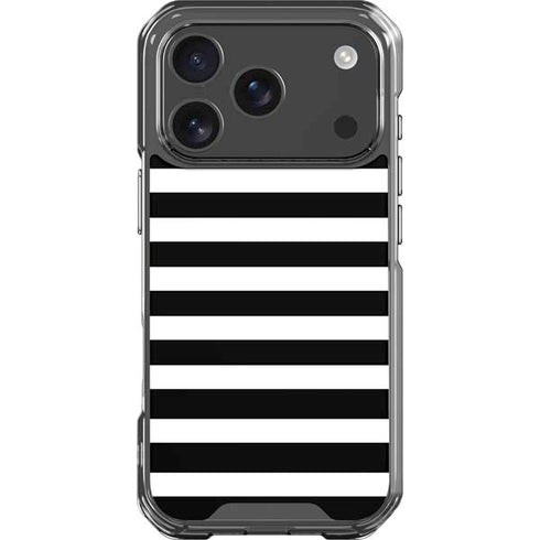 White and Black Stripes iPhone 17 Pro Clear Case