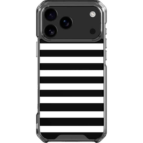 White and Black Stripes iPhone 17 Pro Max Clear Case
