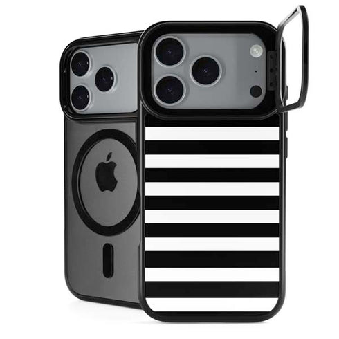 White and Black Stripes iPhone 17 Pro Max Kickstand Case