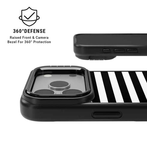 White and Black Stripes iPhone 17 Pro Max Kickstand Case