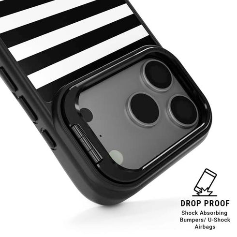 White and Black Stripes iPhone 17 Pro Max Kickstand Case