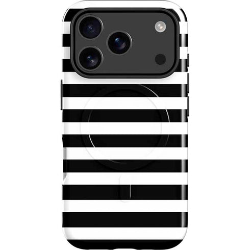 White and Black Stripes iPhone 17 Pro Max Magsafe Impact Case
