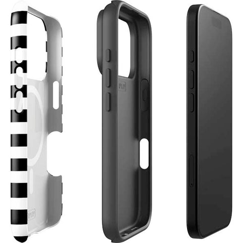 White and Black Stripes iPhone 17 Pro Max Magsafe Impact Case