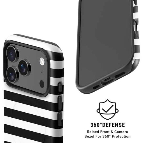 White and Black Stripes iPhone 17 Pro Max Magsafe Impact Case