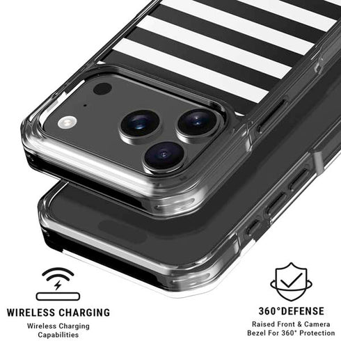 White and Black Stripes iPhone 18 Pro Clear Case