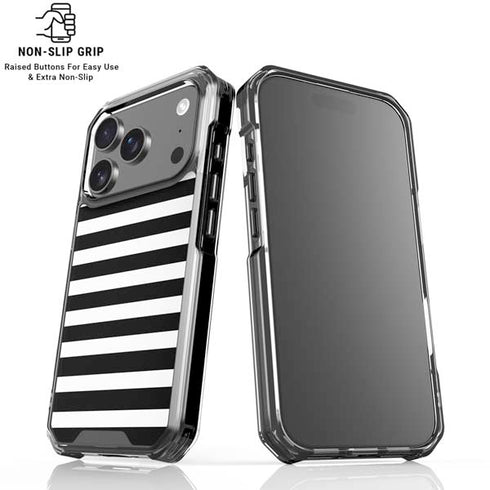 White and Black Stripes iPhone 18 Pro Clear Case