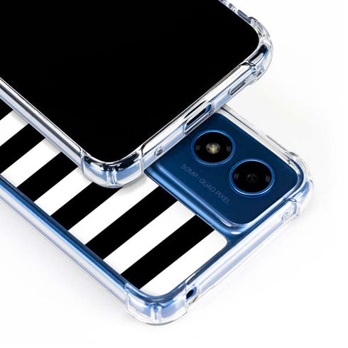 White and Black Stripes Moto G 5G (2024) Clear Case
