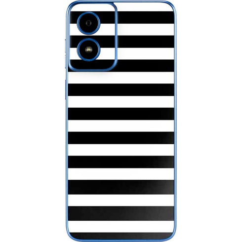 White and Black Stripes Moto G Play 4G (2024) Skin