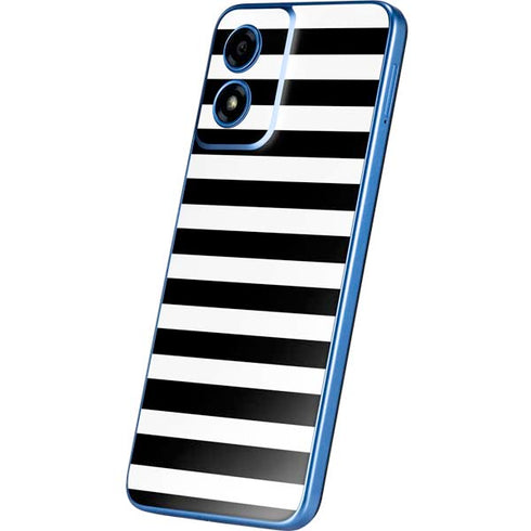White and Black Stripes Moto G Play 4G (2024) Skin