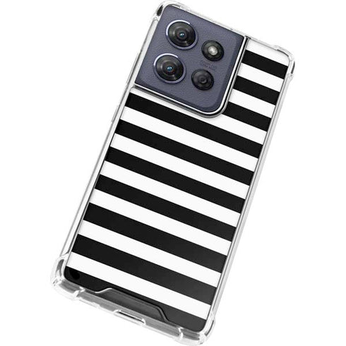 White and Black Stripes Moto G Play 5G (2025) Clear Case