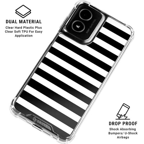 White and Black Stripes Moto G Power 5G (2024) Clear Case