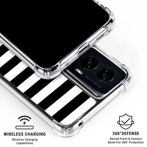 White and Black Stripes Moto G Power 5G (2024) Clear Case