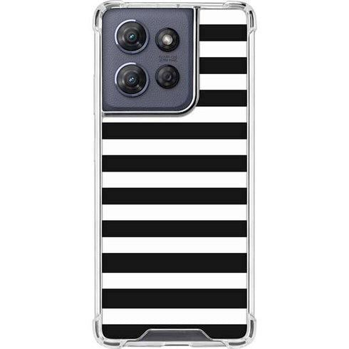 White and Black Stripes Moto G Power 5G (2025) Clear Case