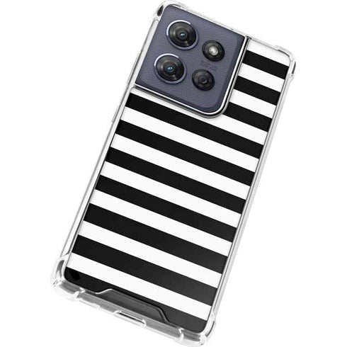 White and Black Stripes Moto G Stylus 5G (2025) Clear Case