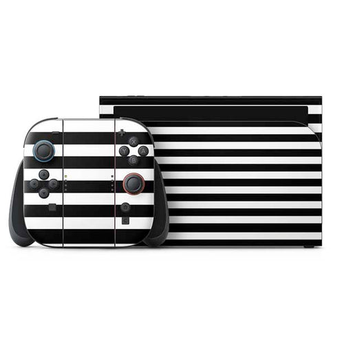 White and Black Stripes Nintendo Switch 2 (2025) with Joy-Con Skin