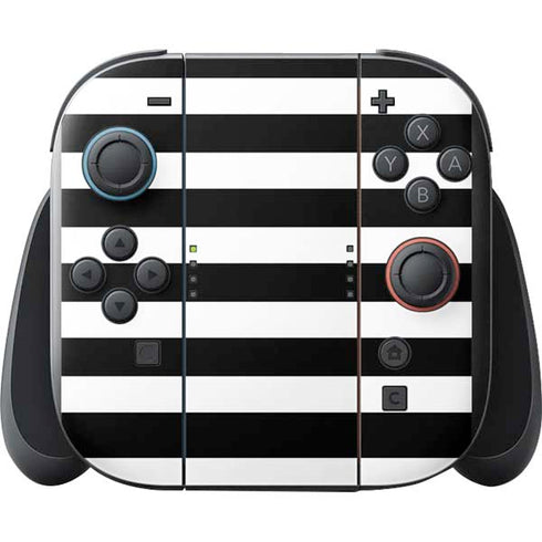 White and Black Stripes Nintendo Switch 2 (2025) with Joy-Con Skin