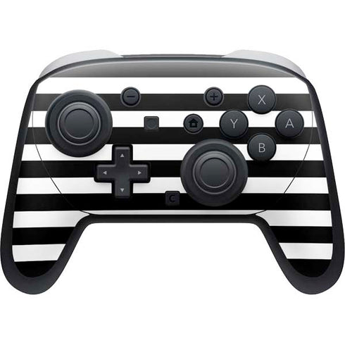 White and Black Stripes Nintendo Switch 2 (2025) Pro Controller Skin