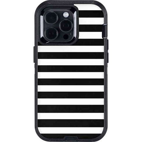 White and Black Stripes Otterbox Defender iPhone Skin