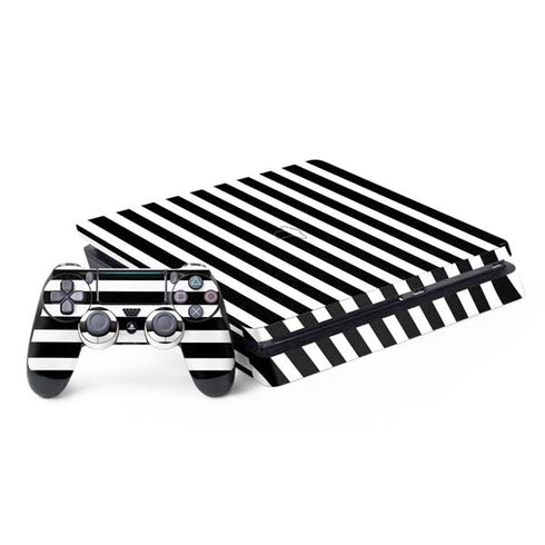 White and Black Stripes PlayStation PS4 Skins