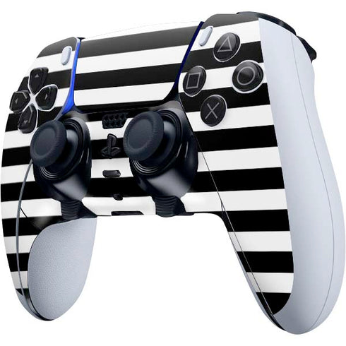 White and Black Stripes PS5 DualSense Edge Pro Controller Skin