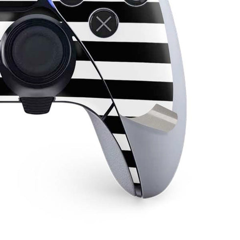 White and Black Stripes PS5 DualSense Edge Pro Controller Skin