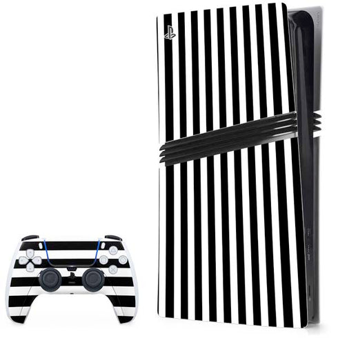White and Black Stripes PlayStation PS5 Skins