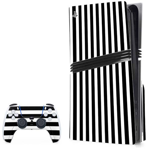 White and Black Stripes PlayStation PS5 Skins
