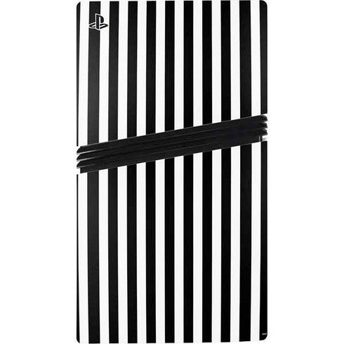 White and Black Stripes PS5 Pro Disk Bundle Skin