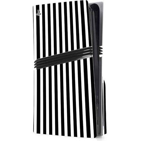 White and Black Stripes PS5 Pro Disk Console Skin