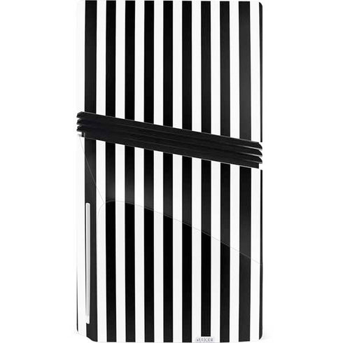 White and Black Stripes PS5 Pro Disk Console Skin