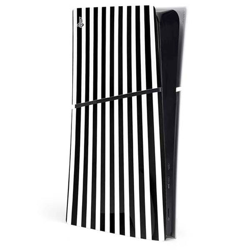 White and Black Stripes PS5 Slim Digital Edition Console Skin